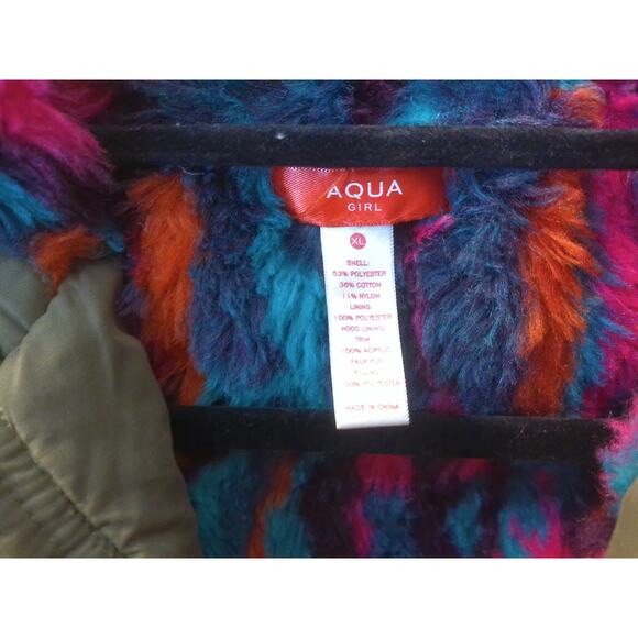 Aqua Girls Winter Multicolor Parka Jacket Coat Size XL - Picture 4 of 7